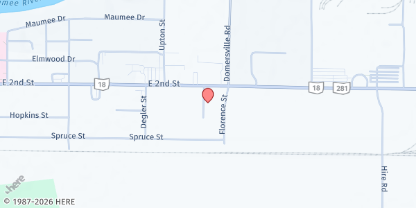 Map showing Path Center/Community Services at 1939 E 2nd St, Defiance, OH