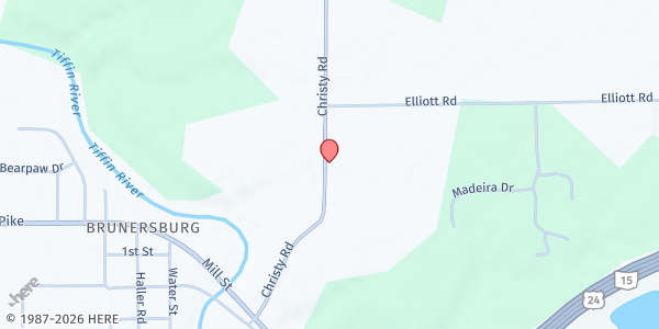 Map showing Restoration Tabernacle Church at 9119 Christy Road, Defiance, OH