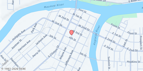 Map showing St. Paul's United - Defiance at 400 Wayne Street, Defiance, OH