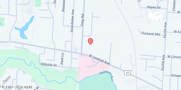 Map showing FEED Food Pantry at 32 Troy Road, Delaware, OH