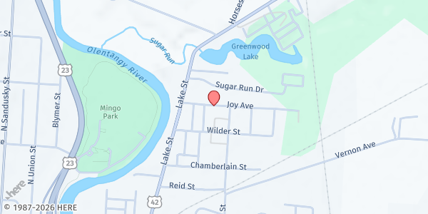 Map showing Pantry at 32 JOY AVE, DELAWARE, OH