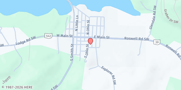 Map showing Atwood Angels Food Pantry at 9 Ohio St., Dellroy, OH