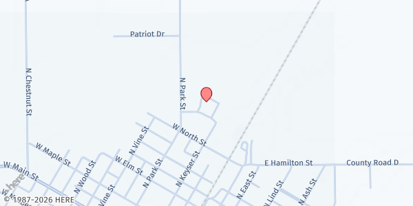 Map showing Deshler/Hamler Area Food Pantry at 230 Allendale Ave, Deshler, OH