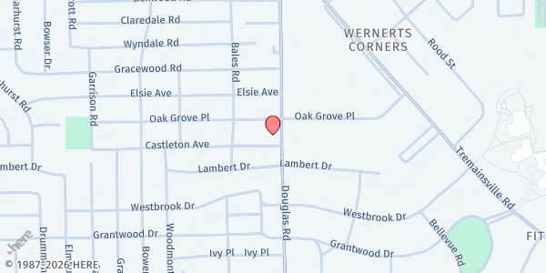 Map showing Food For Thought Toledo Faith United - DeVeaux at 4543 Douglas Road, DeVeaux, OH