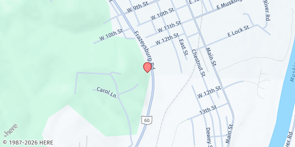 Map showing Jubilee Food Pantry at 10561 Frazeyburg Rd, Dresden, OH