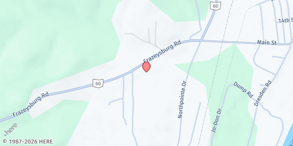 Map showing Jubilee Food Pantry at 10516 Frazeysburg Road, Dresden, OH