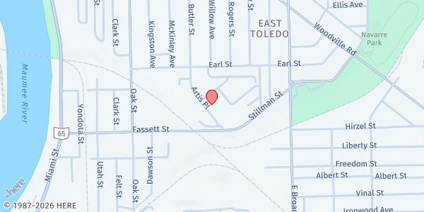 Map showing Weiler Homes Read & Feed Program (LMH) at 601 Fassett Street, East Toledo, OH