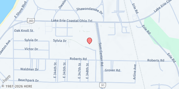 Map showing Eastlake Senior Center at 600 E 349th St, Eastlake, OH