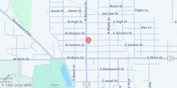 Map showing Preble County YWCA at 204 N. Barron St., Suite C, Eaton, OH