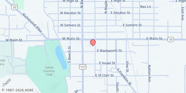 Map showing The Common Good at 113 S. Cherry Street, Eaton, OH