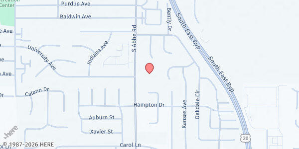 Map showing Christ Church Pantry at 1420 ABBE RD S, ELYRIA, OH
