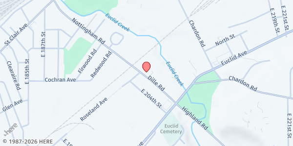 Map showing Jesus House Cleveland at 1465 Dille Rd, Euclid, OH