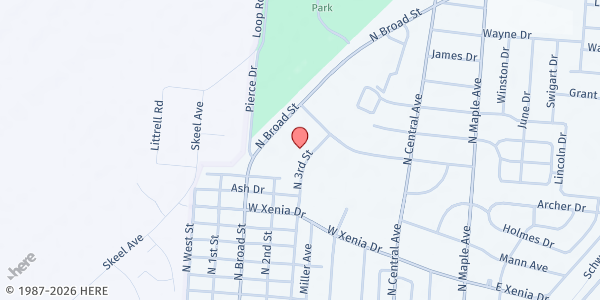 Map showing Fairborn Senior Center at 325 N. 3rd Street, Fairborn, OH