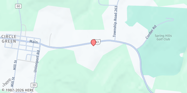 Map showing Church of the Cross Food Pantry at 7712 OH 43, Fairfield, OH