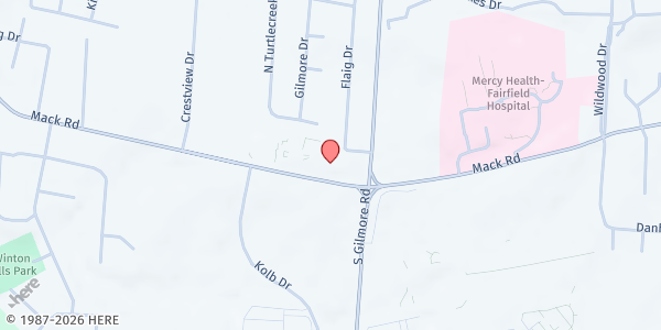 Map showing Covenant Community Church at 2860 Mack Road, Fairfield, OH