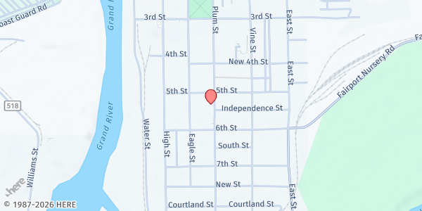Map showing Fairport Harbor Food Pantry at 521 Plum St, Fairport Harbor, OH
