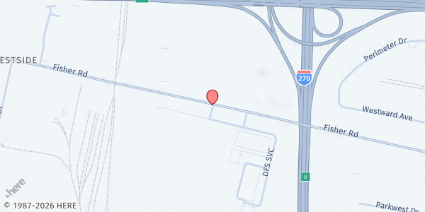 Map showing Adult Parole Authority - Far West Office at 4545 Fisher Road, Far West, OH