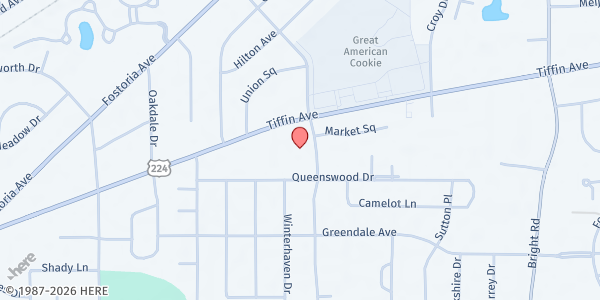 Map showing Lutheran Social Services of N.W. Ohio - Findlay at 1701 Tiffin Ave, Findlay, OH