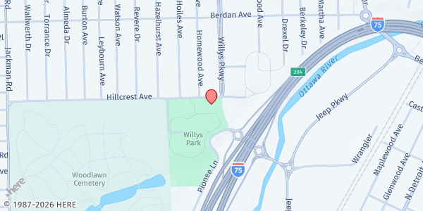 Map showing Eleanor M. Kahle Senior Center at 1315 Hillcrest Avenue, Five Points, OH