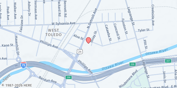 Map showing Fraternal Order of Police FOP 40 Charities at 255 Gradolph Street, Five Points, OH