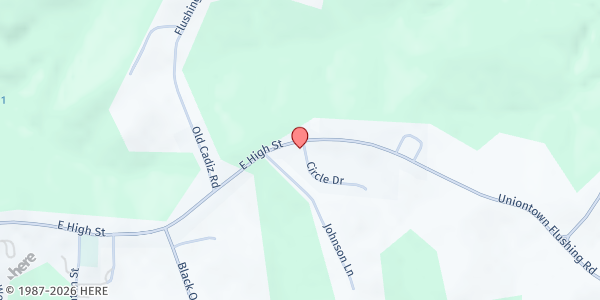 Map showing Flushing Ministerial Association Pantry at 427 East High Street, Flushing, OH