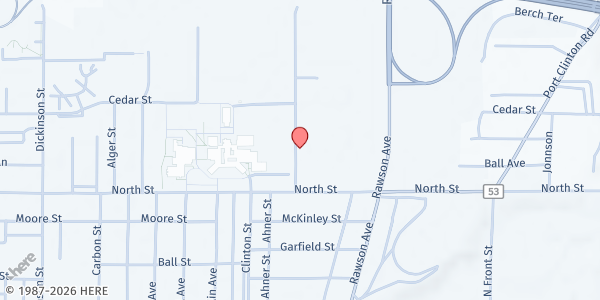 Map showing Bridge Of Hope-Lift Food Pantry at 1441 Fangboner Road, FREMONT, OH