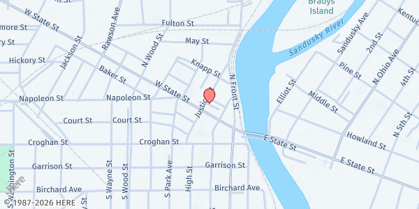 Map showing Pontifex Inc - Fremont at 416 W. State St, Fremont, OH
