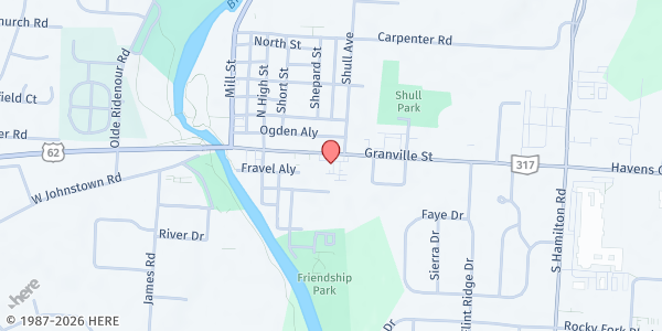 Map showing Gahanna Residents in Need (GRIN) at 165 Granville St., Gahanna, OH