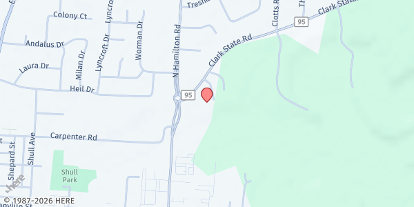 Map showing Peace Lutheran Church at 455 Clark State Road, Gahanna, OH