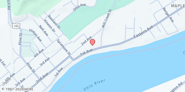 Map showing Gallipolis First Church of Nazarene at 1110 1st Avenue, Gallipolis, OH