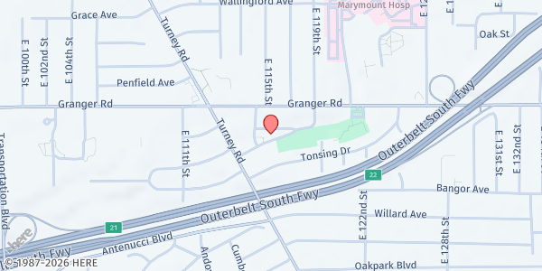 Map showing Garfield Heights Senior Center at 5407 Turney Rd, Garfield Heights, OH