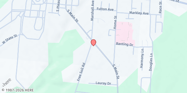 Map showing Georgetown Baptist Church at 794 S Main St, Georgetown, OH