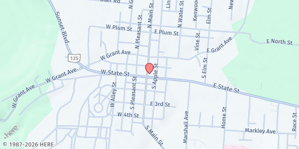 Map showing Georgetown United Methodist Church at 217 S Main St, Georgetown, OH