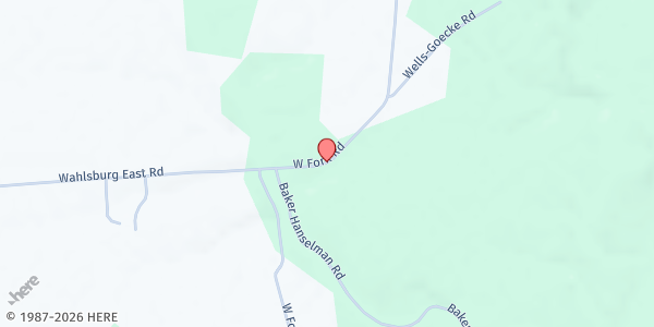 Map showing Westfork Baptist Outreach Pantry - Food Distribution Center at 10127 W Fork Rd, Georgetown, OH