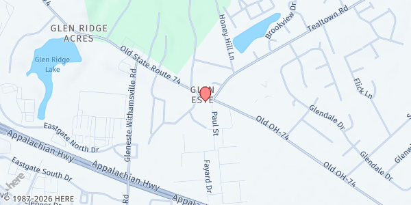 Map showing Mercy Works Eastgate at 1005 Old State Route 74, Glen Este, OH