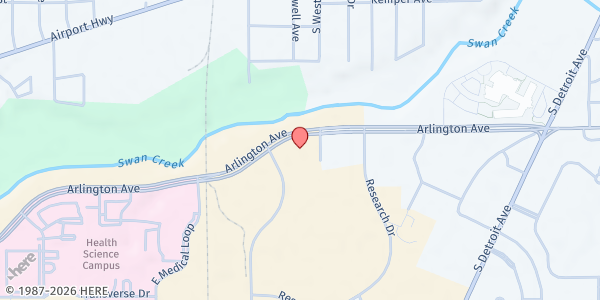 Map showing SeaGate Food Bank at 2595 Arlington Avenue, Glendale-Heatherdowns, OH