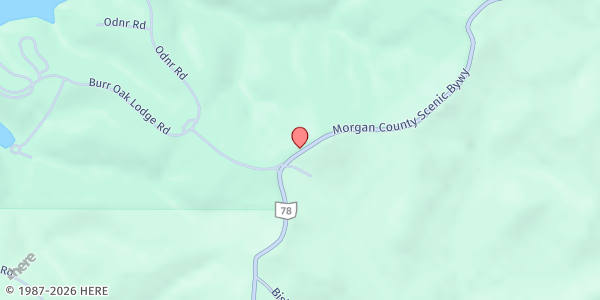 Map showing Bishopville Church of Christ Food Pantry at 6555 South SR 78, Glouster, OH