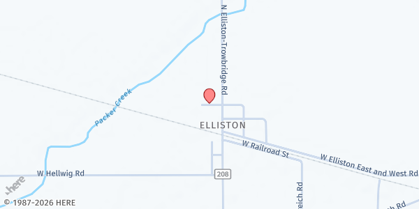 Map showing Elliston Zion UMC - The L.I.G.H.T Pantry at 18045 W. William St., GRAYTOWN, OH