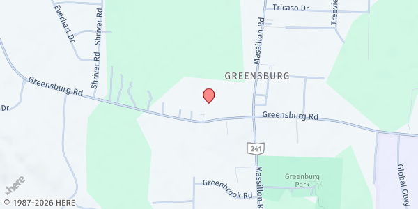 Map showing Greensburg UMC at 2161 Greensburg Rd., Green, OH