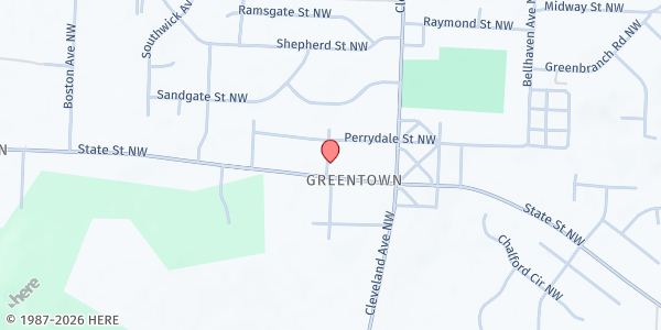 Map showing Pantry at 3281 State St NW, Greentown, OH