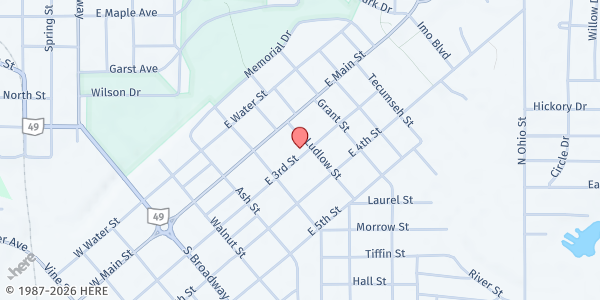 Map showing Good Samaritan Home at 442 East Third St., Greenville, OH