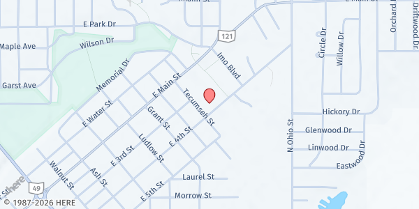 Map showing New Beginnings CGMA at 802 East 4th Street, Greenville, OH