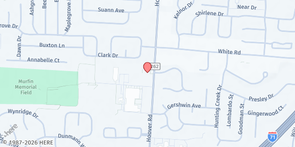 Map showing Bethel Lutheran Church at 4501 HOOVER RD, GROVE CITY, OH