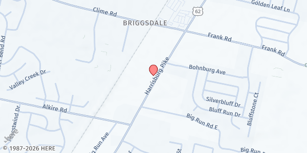 Map showing Helping Hands of Central Ohio Pantry at 1963 Harrisburg Pike, Grove City, OH