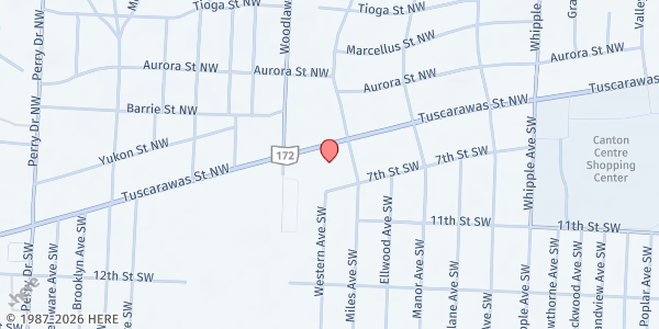 Map showing Central Baptist at 4736 W. Tuscarawas St.C, Grove Mill, OH