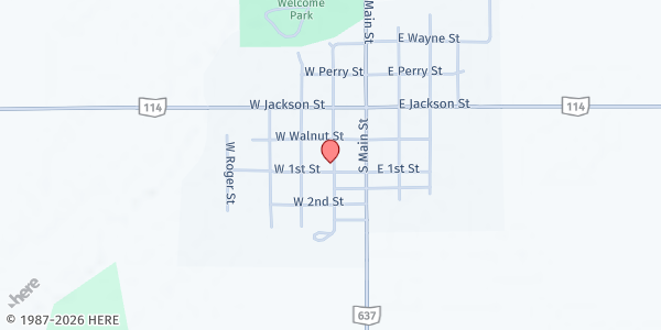 Map showing Grover Hill Food Pantry at 204 S. Harrison, Grover Hill, OH
