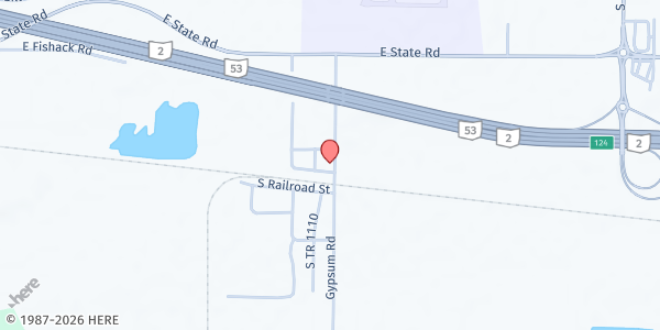 Map showing Community Church-Seed Faith Missions at 974 S. Lake St., GYPSUM, OH