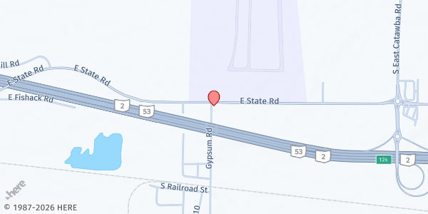 Map showing The Church of Truth Ministries-Truth Ministry Food Pantry at 745 S Lake St, Gypsum, OH