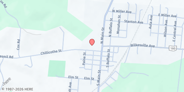 Map showing Hamden United Methodist Church at 92 Chillicothe Street, Hamden, OH