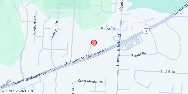 Map showing United Limited Grace Prayer Ministry at 5554 Eureka Drive, Hamilton, OH